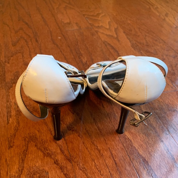 Baker White Ankle Strap Heel Sandal - Picture 2 of 3